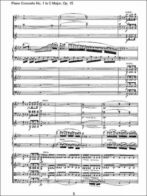 C大调钢琴第一协奏曲 Op.15 第二乐章-钢琴谱
