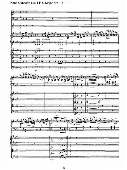 C大调钢琴第一协奏曲 Op.15 第二乐章-钢琴谱