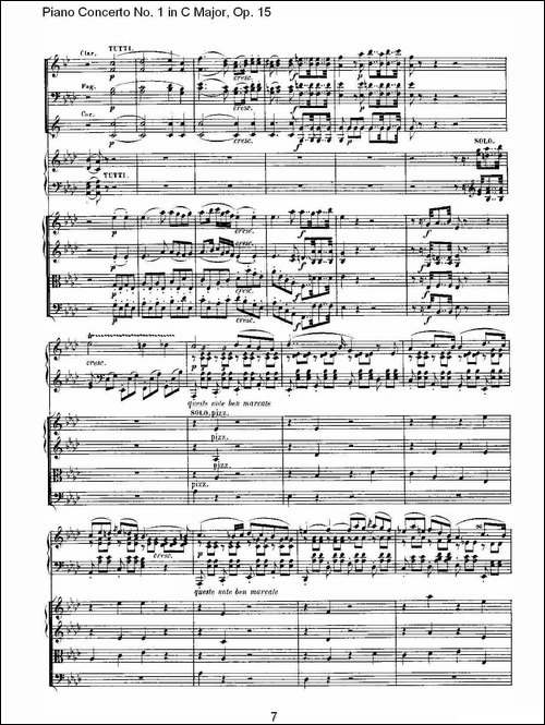 C大调钢琴第一协奏曲 Op.15 第二乐章-钢琴谱