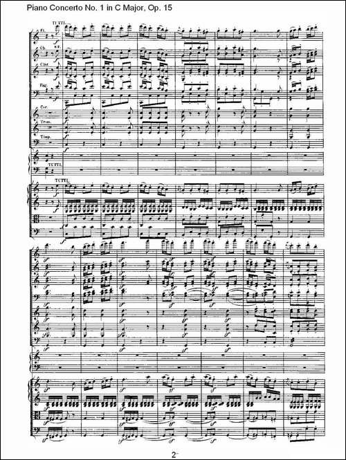 C大调钢琴第一协奏曲 Op.15 第三乐章-钢琴谱