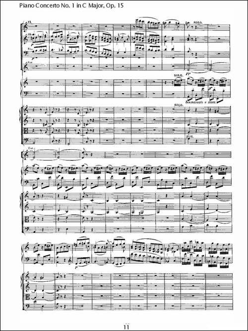 C大调钢琴第一协奏曲 Op.15 第三乐章-钢琴谱