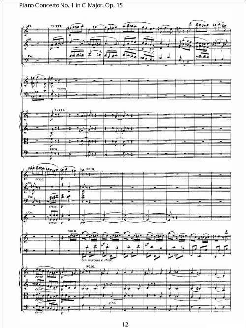 C大调钢琴第一协奏曲 Op.15 第三乐章-钢琴谱