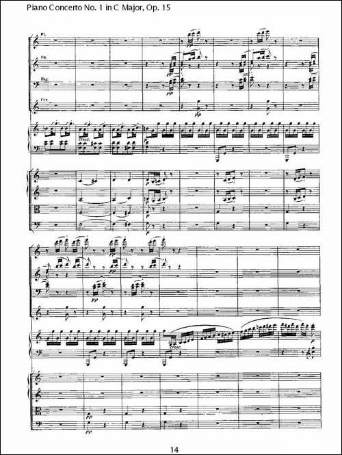 C大调钢琴第一协奏曲 Op.15 第三乐章-钢琴谱