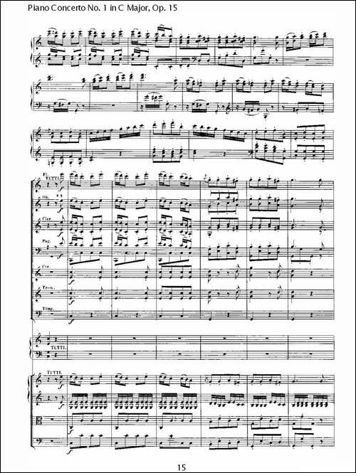 C大调钢琴第一协奏曲 Op.15 第三乐章-钢琴谱