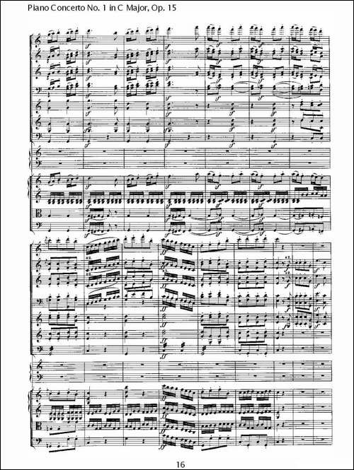 C大调钢琴第一协奏曲 Op.15 第三乐章-钢琴谱