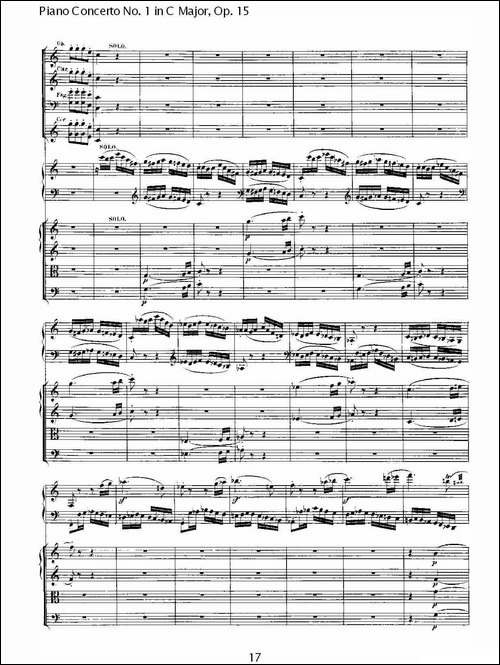 C大调钢琴第一协奏曲 Op.15 第三乐章-钢琴谱