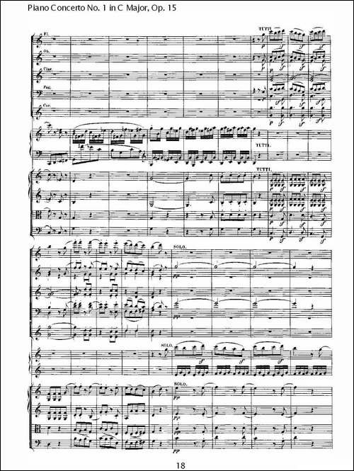 C大调钢琴第一协奏曲 Op.15 第三乐章-钢琴谱