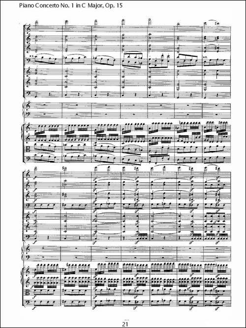 C大调钢琴第一协奏曲 Op.15 第三乐章-钢琴谱