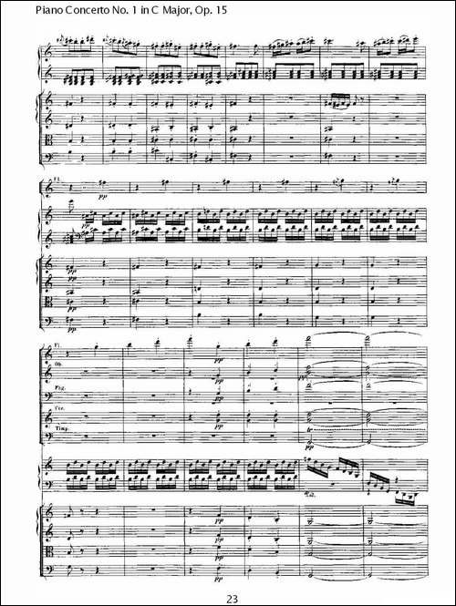 C大调钢琴第一协奏曲 Op.15 第三乐章-钢琴谱