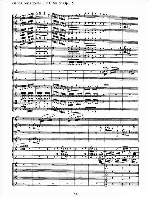 C大调钢琴第一协奏曲 Op.15 第三乐章-钢琴谱