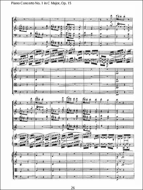 C大调钢琴第一协奏曲 Op.15 第三乐章-钢琴谱