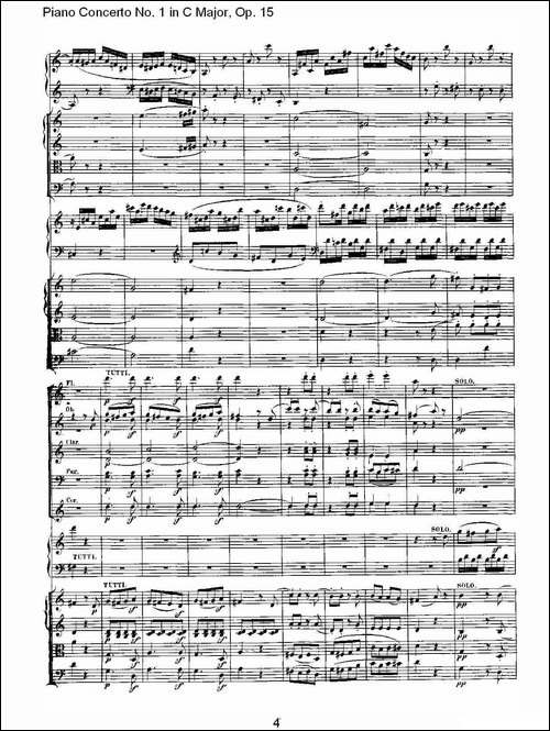 C大调钢琴第一协奏曲 Op.15 第三乐章-钢琴谱