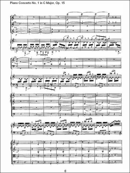 C大调钢琴第一协奏曲 Op.15 第三乐章-钢琴谱