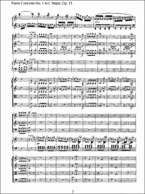 C大调钢琴第一协奏曲 Op.15 第三乐章-钢琴谱