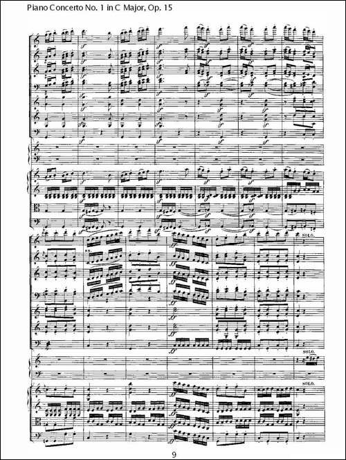 C大调钢琴第一协奏曲 Op.15 第三乐章-钢琴谱