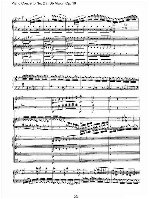 Bb大调钢琴第二协奏曲 Op. 19 第一乐章-钢琴谱