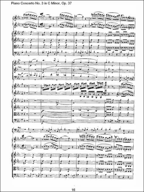 C小调钢琴第三协奏曲 Op.37  第一乐章-钢琴谱