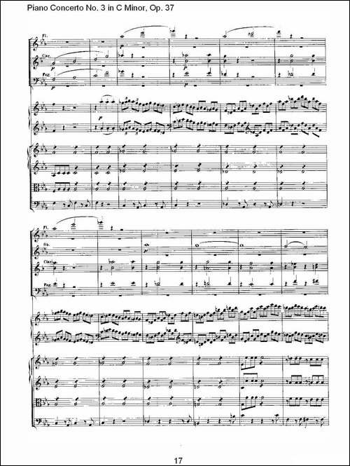 C小调钢琴第三协奏曲 Op.37  第一乐章-钢琴谱