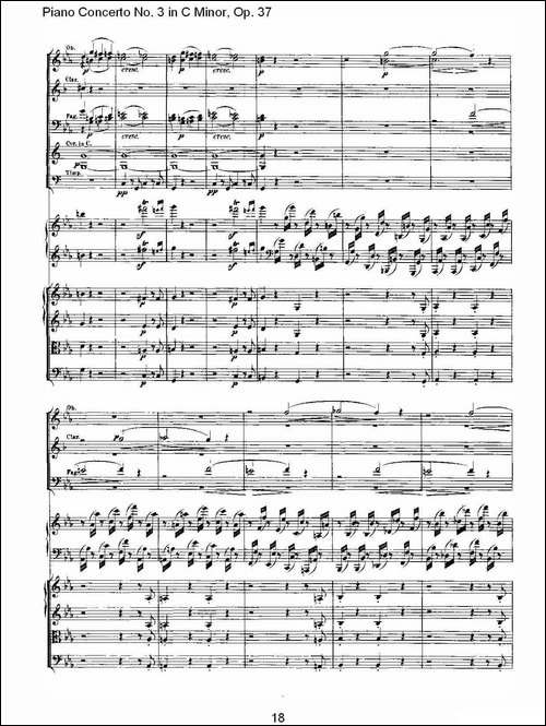 C小调钢琴第三协奏曲 Op.37  第一乐章-钢琴谱