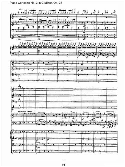 C小调钢琴第三协奏曲 Op.37  第一乐章-钢琴谱