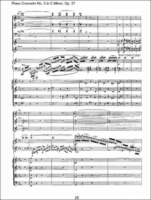 C小调钢琴第三协奏曲 Op.37  第一乐章-钢琴谱