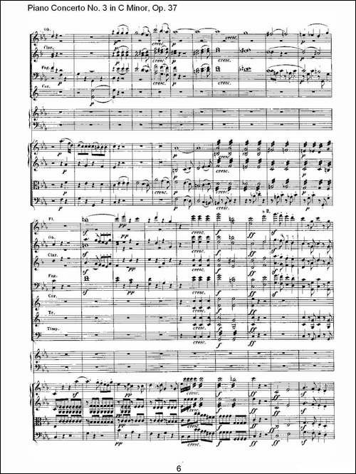 C小调钢琴第三协奏曲 Op.37  第一乐章-钢琴谱
