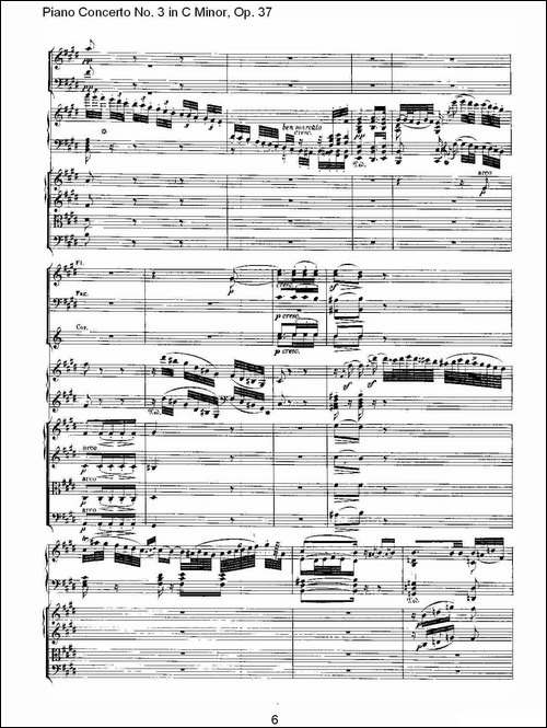 C小调钢琴第三协奏曲 Op.37  第二乐章-钢琴谱