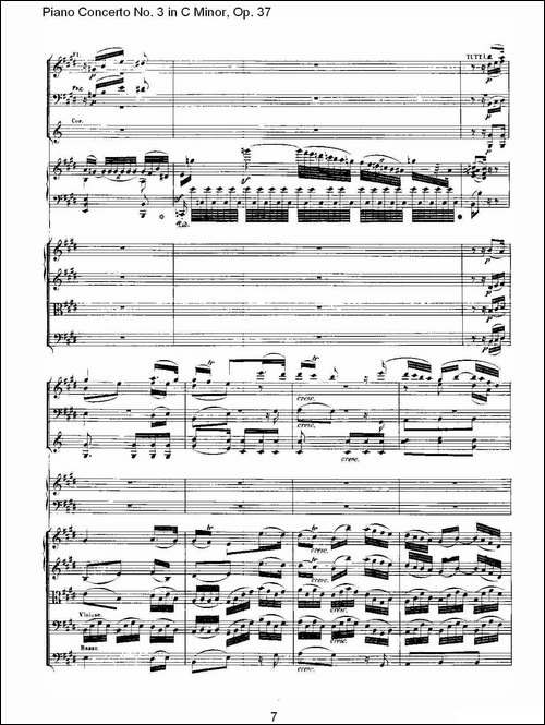 C小调钢琴第三协奏曲 Op.37  第二乐章-钢琴谱