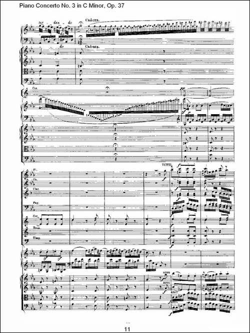 C小调钢琴第三协奏曲 Op.37  第三乐章-钢琴谱