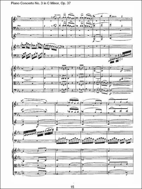 C小调钢琴第三协奏曲 Op.37  第三乐章-钢琴谱