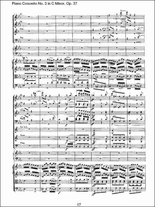 C小调钢琴第三协奏曲 Op.37  第三乐章-钢琴谱