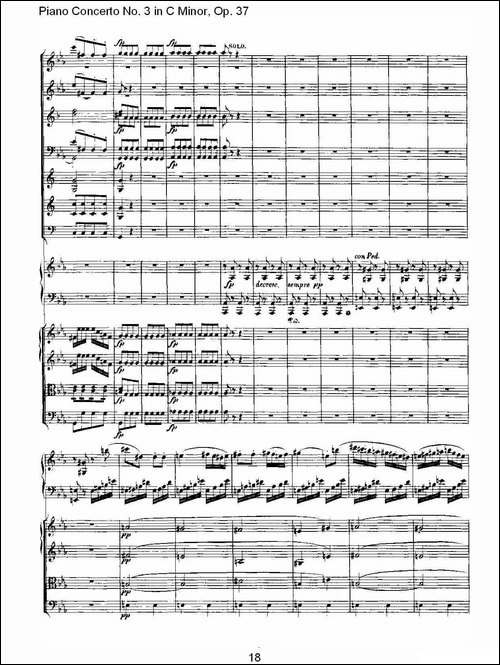 C小调钢琴第三协奏曲 Op.37  第三乐章-钢琴谱