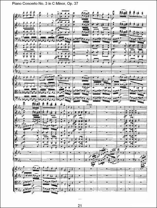 C小调钢琴第三协奏曲 Op.37  第三乐章-钢琴谱