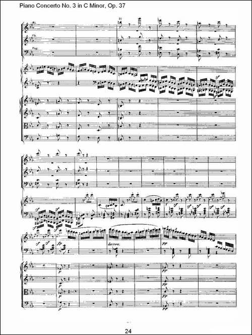 C小调钢琴第三协奏曲 Op.37  第三乐章-钢琴谱