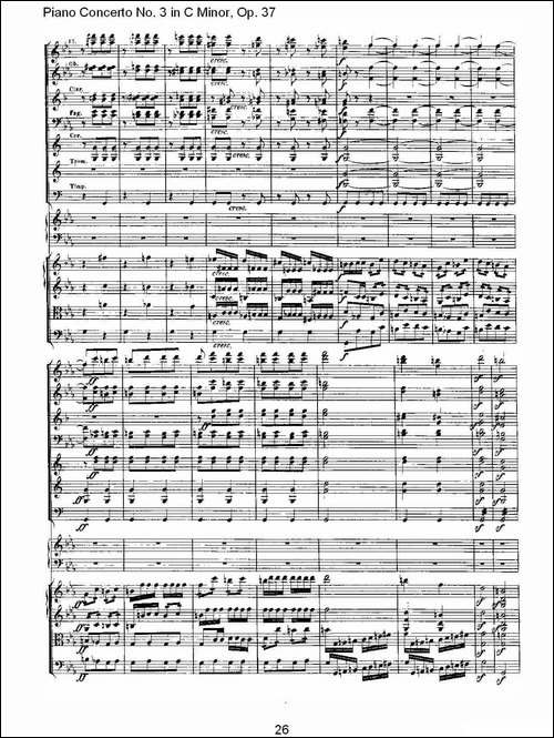 C小调钢琴第三协奏曲 Op.37  第三乐章-钢琴谱
