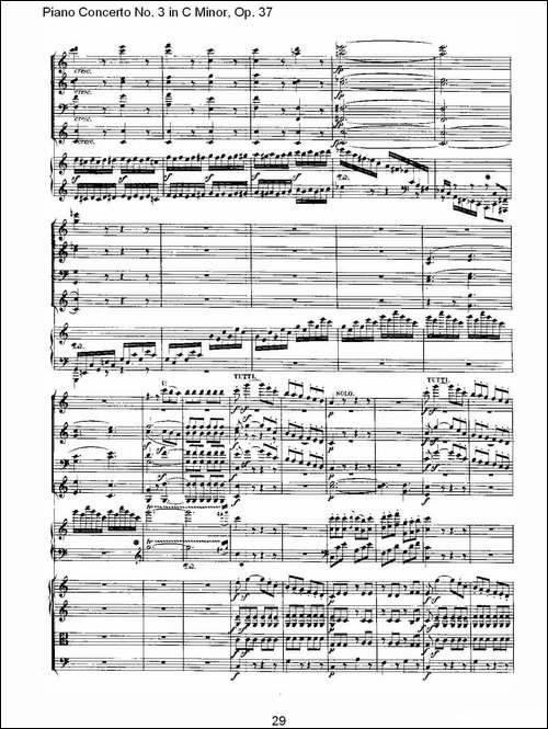 C小调钢琴第三协奏曲 Op.37  第三乐章-钢琴谱