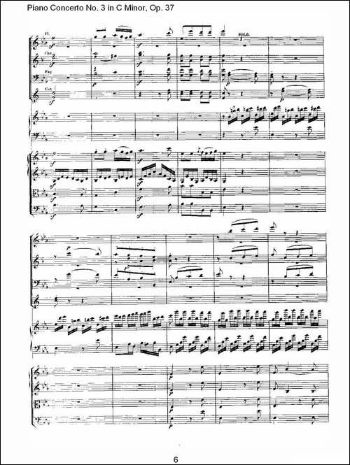C小调钢琴第三协奏曲 Op.37  第三乐章-钢琴谱