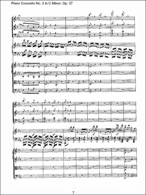 C小调钢琴第三协奏曲 Op.37  第三乐章-钢琴谱