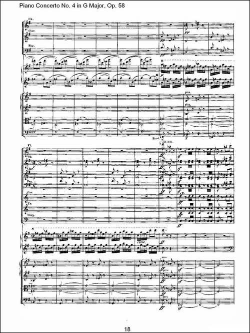 Ｇ大调钢琴第四协奏曲 Op.58 第三乐章-总谱-钢琴谱