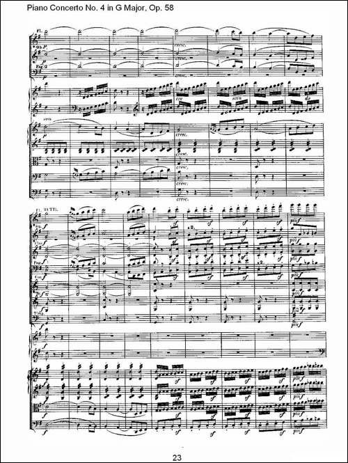 Ｇ大调钢琴第四协奏曲 Op.58 第三乐章-总谱-钢琴谱