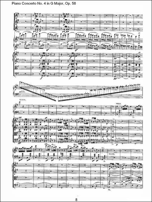 Ｇ大调钢琴第四协奏曲 Op.58 第三乐章-总谱-钢琴谱