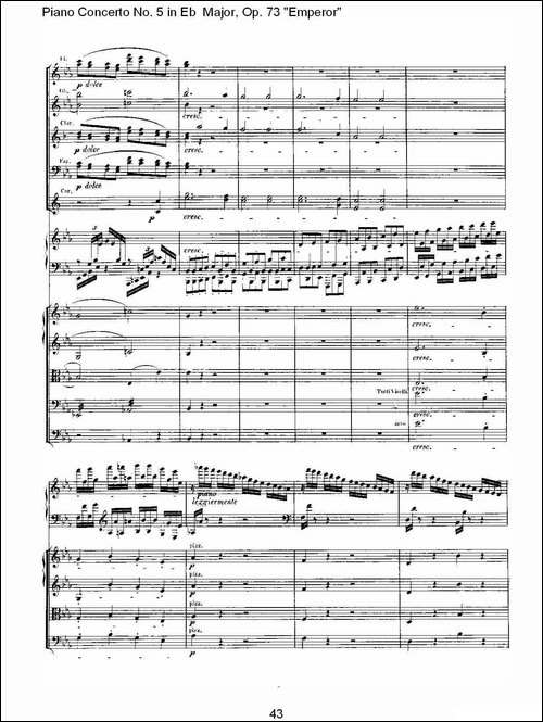 Eb大调钢琴第五协奏曲 Op.73