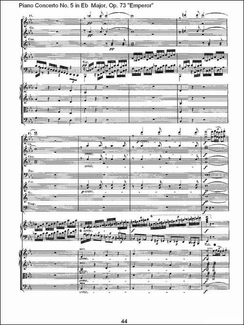 Eb大调钢琴第五协奏曲 Op.73