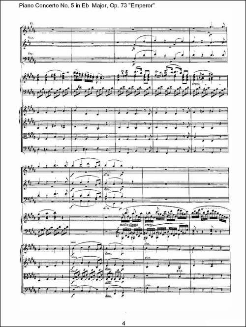 Eb大调钢琴第五协奏曲 Op.73