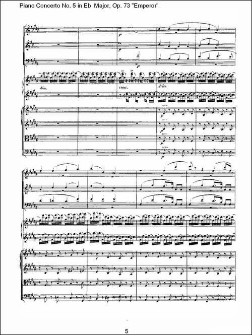 Eb大调钢琴第五协奏曲 Op.73