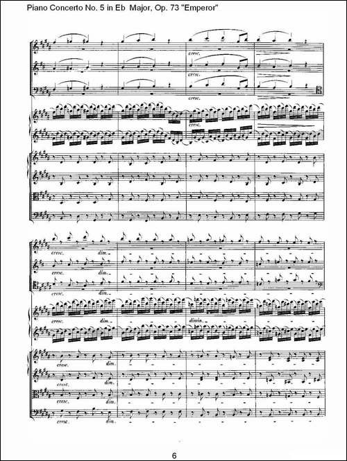 Eb大调钢琴第五协奏曲 Op.73