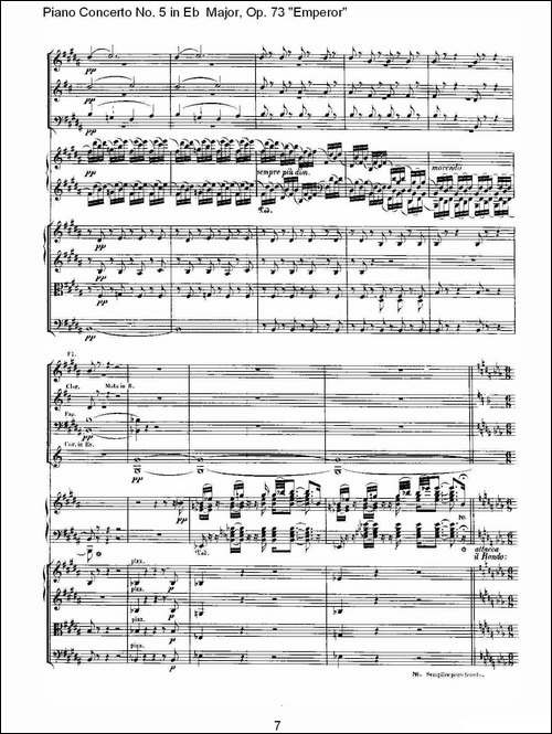 Eb大调钢琴第五协奏曲 Op.73