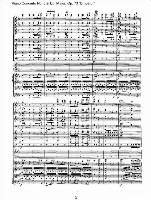 Eb大调钢琴第五协奏曲 Op.73