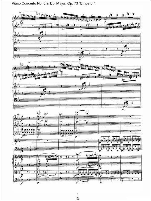 Eb大调钢琴第五协奏曲 Op.73