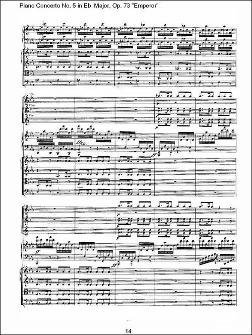 Eb大调钢琴第五协奏曲 Op.73